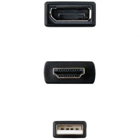 Nanocable Conversor HDMI 2.0 a DisplayPort V1.2 Negro 20 cm